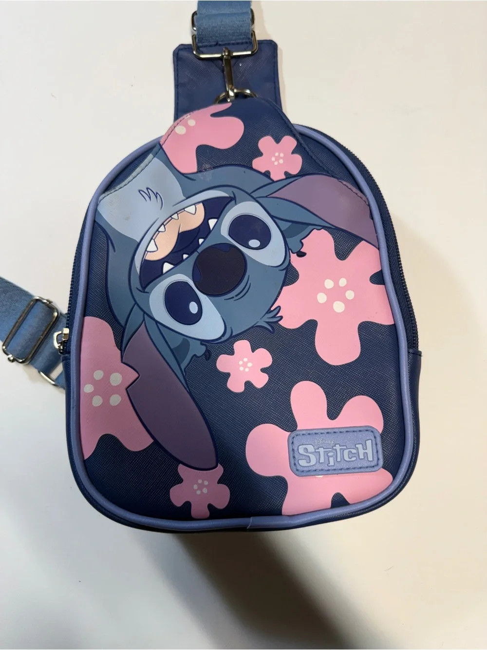 Disney Kids Blue and Pink Stitch Crossbody Bag